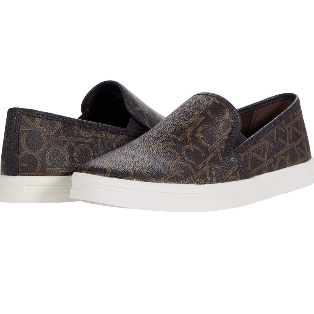 Calvin Klein Brown Slip-On Loafers with Signature Style